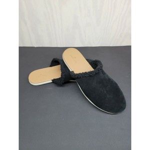 CASLON Women's SZ 9 Sandals Slide Shoes Suede Leather Mules Black